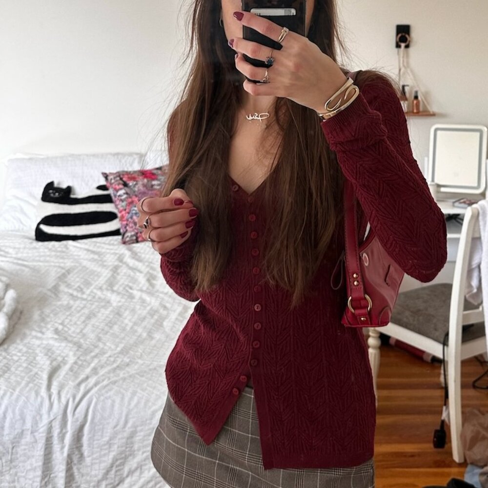 Reformation Sutton Regenerative Merino Open Knit Sweater - Picture 1 of 5